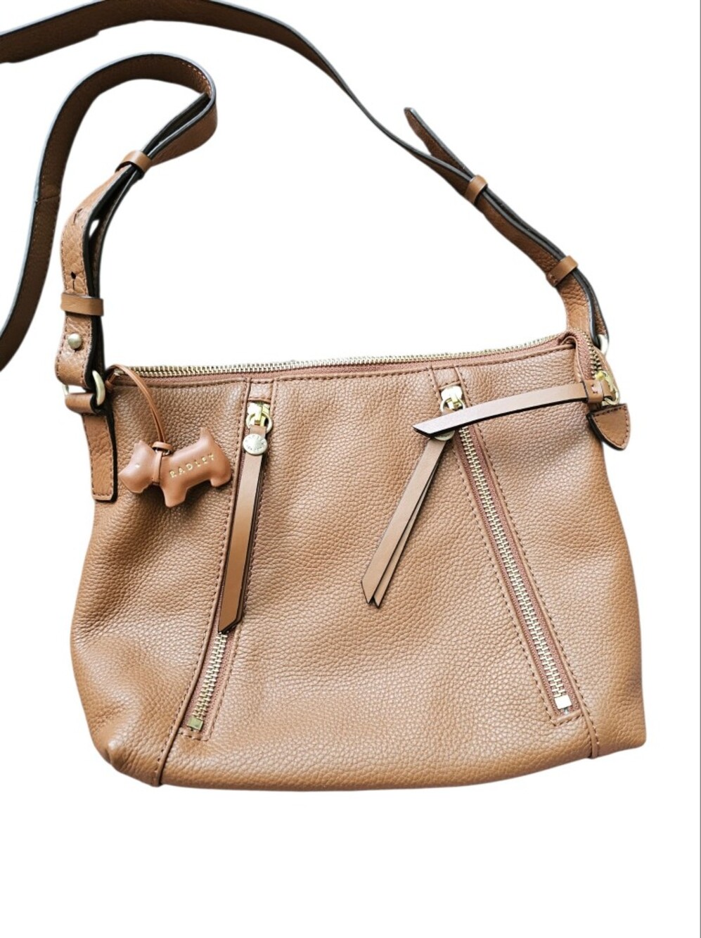 RADLEY London Fountain Road Leather Crossbody Handbag Tan Bag - Picture 2 of 8